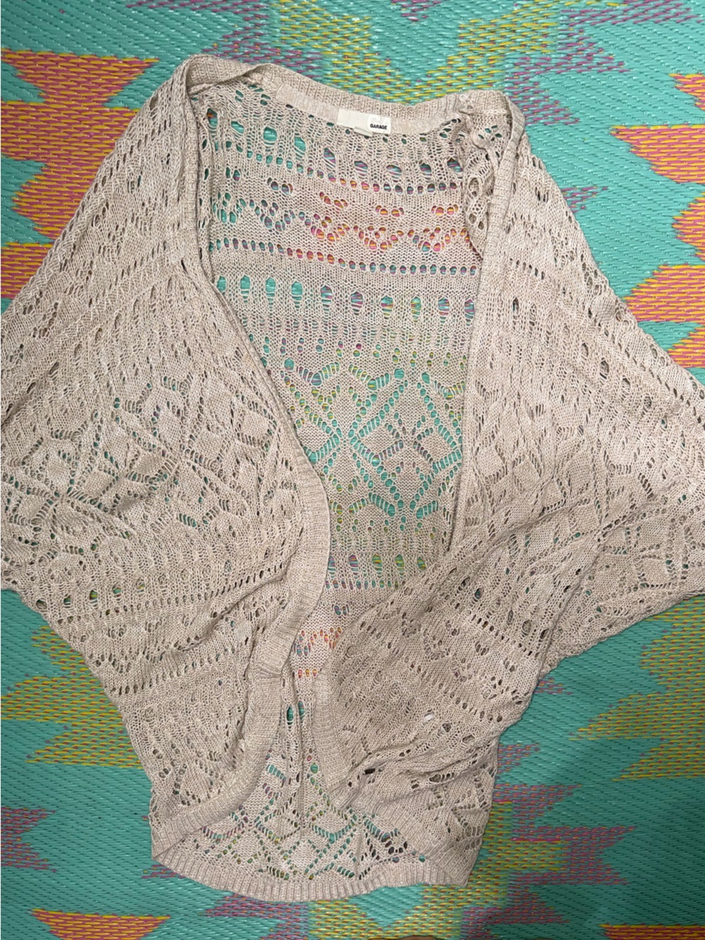 Garage Cream Openwork Knit Sweater